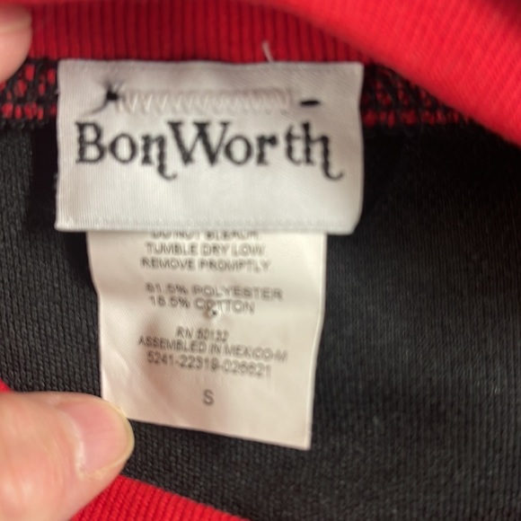 BonWorth Black Embroidered Floral Pullover Sweatshirt Small - Picture 10 of 12